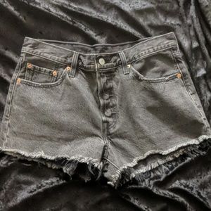 Levi's Black Denim Cutoff Jean Shorts